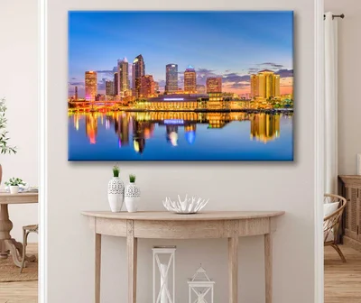 Bella Home Downtown Skyline & Tampa in USA Print Canvas Ready to hang
