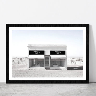 Fashion Store in Desert Faded Photograph Glass Framed Wall Art, Ready to Hang Quality Print