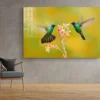 Hummingbirds & Flower Print Tempered Glass Wall Art 100% Made in Australia Ready to Hang - Image 2