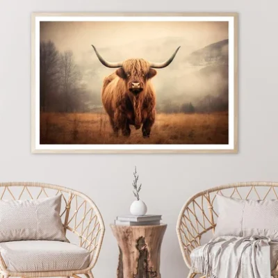 Close Up of Highland Cattle Home Decor Premium Quality Poster Print Choose Your Sizes
