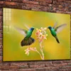 Hummingbirds & Flower Print Tempered Glass Wall Art 100% Made in Australia Ready to Hang