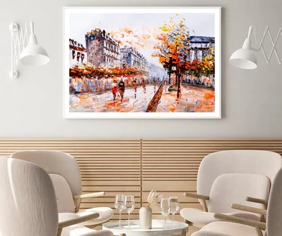 Oil Painting - Street View of Paris Home Decor Premium Quality Poster Print Choose Your Sizes