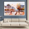Oil Painting - Street View of Paris Home Decor Premium Quality Poster Print Choose Your Sizes - Image 2