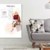 Stylish Girl with Hat Fashion Art Print 100% Australian Made - Image 2