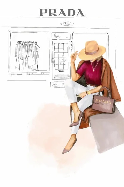 Stylish Girl with Hat Fashion Art Print 100% Australian Made - Image 3