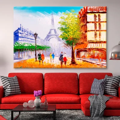 Oil Painting - Eiffel Tower in Paris Wall Art Decor 100% Australian Made