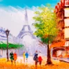 Oil Painting - Eiffel Tower in Paris Wall Art Decor 100% Australian Made - Image 3