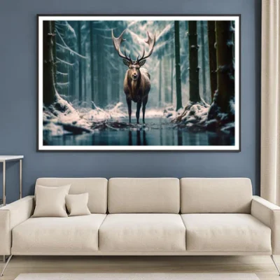 Moose In the Snow Forest Home Decor Premium Quality Poster Print Choose Your Sizes