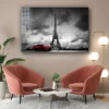 Eiffel Tower Red Car Print Tempered Glass Wall Art 100% Made in Australia Ready to Hang - Image 4