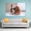 British Short Hair Cat and Golden Retriever Acrylic Glass Print Tempered Glass Wall Art 100% Made in Australia Ready to Hang - Image 2