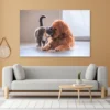 British Short Hair Cat and Golden Retriever Acrylic Glass Print Tempered Glass Wall Art 100% Made in Australia Ready to Hang - Image 3