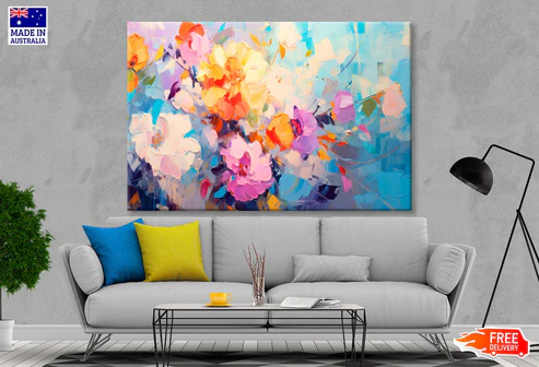 Spring Flower Abstract Colorful Oil Wall Art Decor 100% Australian Made