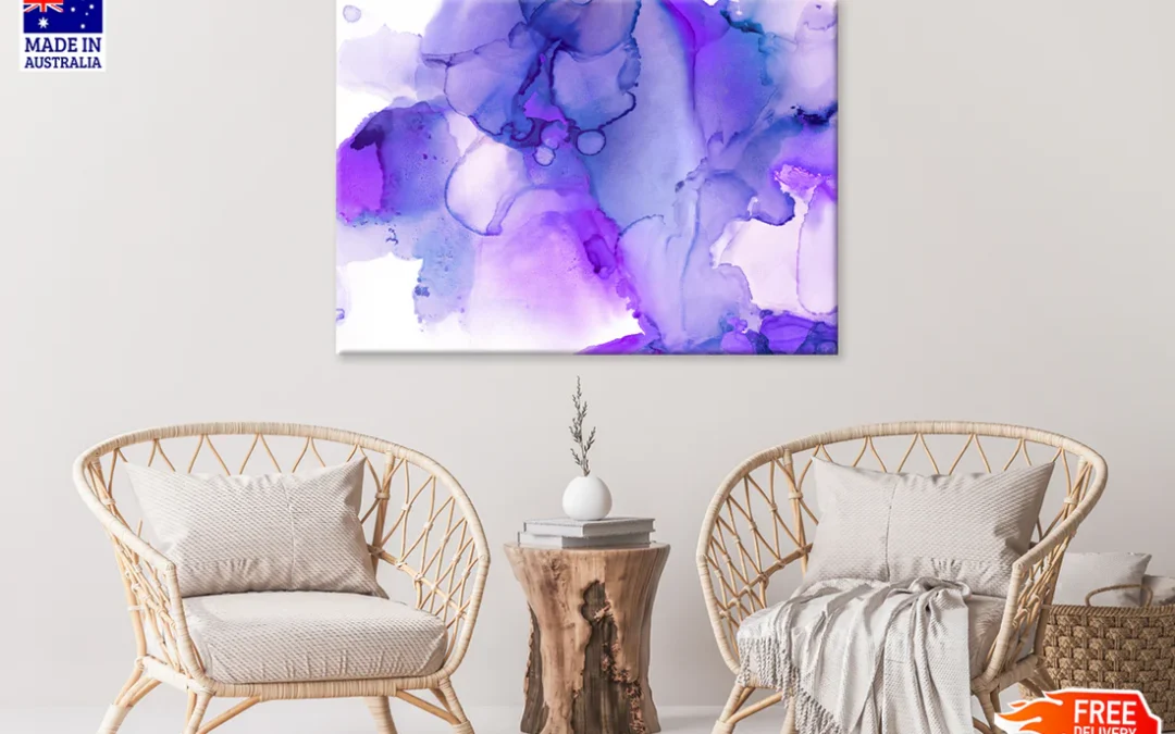 Purple & White Abstract Design Print 100% Australian Made