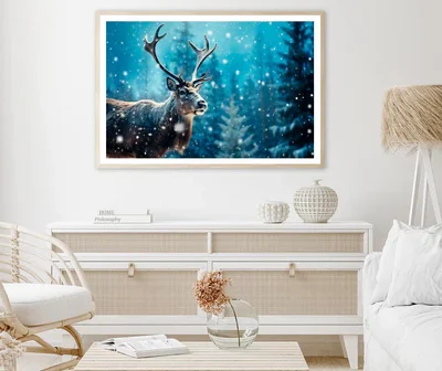 Moose In the Snowy Forest Home Decor Premium Quality Poster Print Choose Your Sizes
