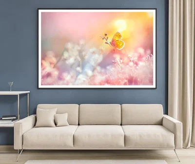 Golden Butterfly Glows in The Sun at Sunset Home Decor Premium Quality Poster Print Choose Your Sizes