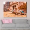Camels & Carved into The Rock at Petra, Jordan Wall Art Decor 100% Australian Made - Image 2