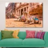 Camels & Carved into The Rock at Petra, Jordan Wall Art Decor 100% Australian Made