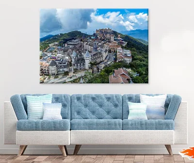Cityscape & Forest View Blue Sky Print 100% Australian Made