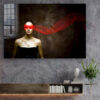Blind Red Scarf Woman Print Tempered Glass Wall Art 100% Made in Australia Ready to Hang - Image 3