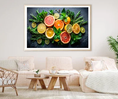 Citrus Fruit and Mint Sprigs Home Decor Premium Quality Poster Print Choose Your Sizes