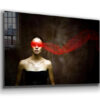 Blind Red Scarf Woman Print Tempered Glass Wall Art 100% Made in Australia Ready to Hang - Image 4
