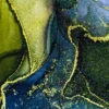 Green Blue & Gold Fluid Abstract Design Print 100% Australian Made - Image 3