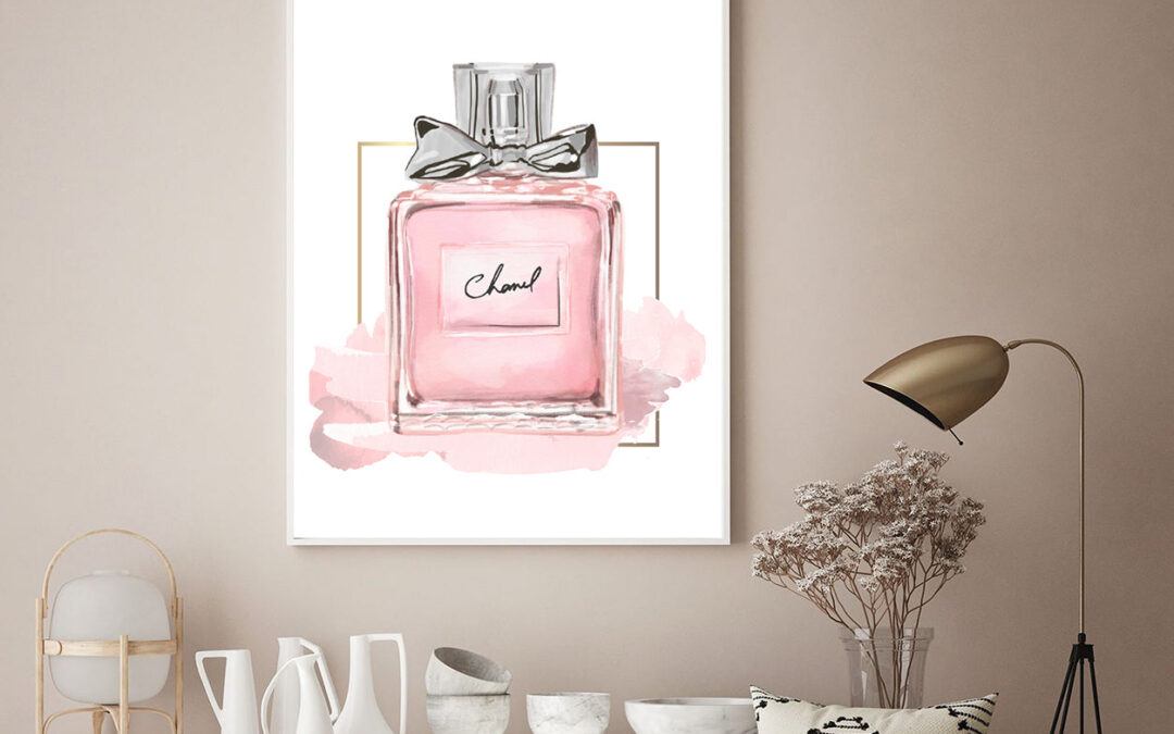 Pink Perfume Bottle Watercolor Home Decor Premium Quality Poster Print Choose Your Sizes