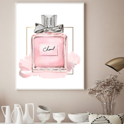 Pink Perfume Bottle Watercolor Home Decor Premium Quality Poster Print Choose Your Sizes