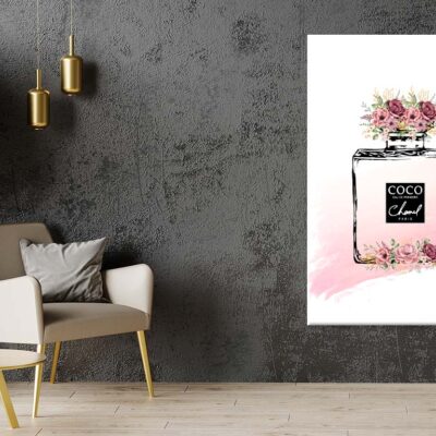 Black Pink Fashion Perfume Bottle Print 100% Australian Made