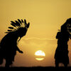 Native American Tribe with Sunset Print 100% Australian Made - Image 3