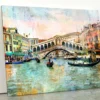 Rialto Bridge - Venetian Picture - Artwork in Painting Style Acrylic Glass Print Tempered Glass Wall Art 100% Made in Australia Ready to Hang