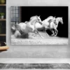 Running Horses B&W View Print Tempered Glass Wall Art 100% Made in Australia Ready to Hang - Image 3