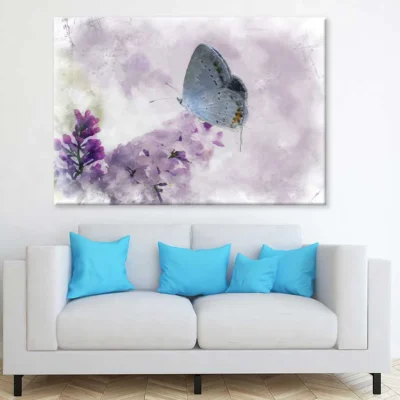 Butterfly on Flower Watercolor Painting Print 100% Australian Made
