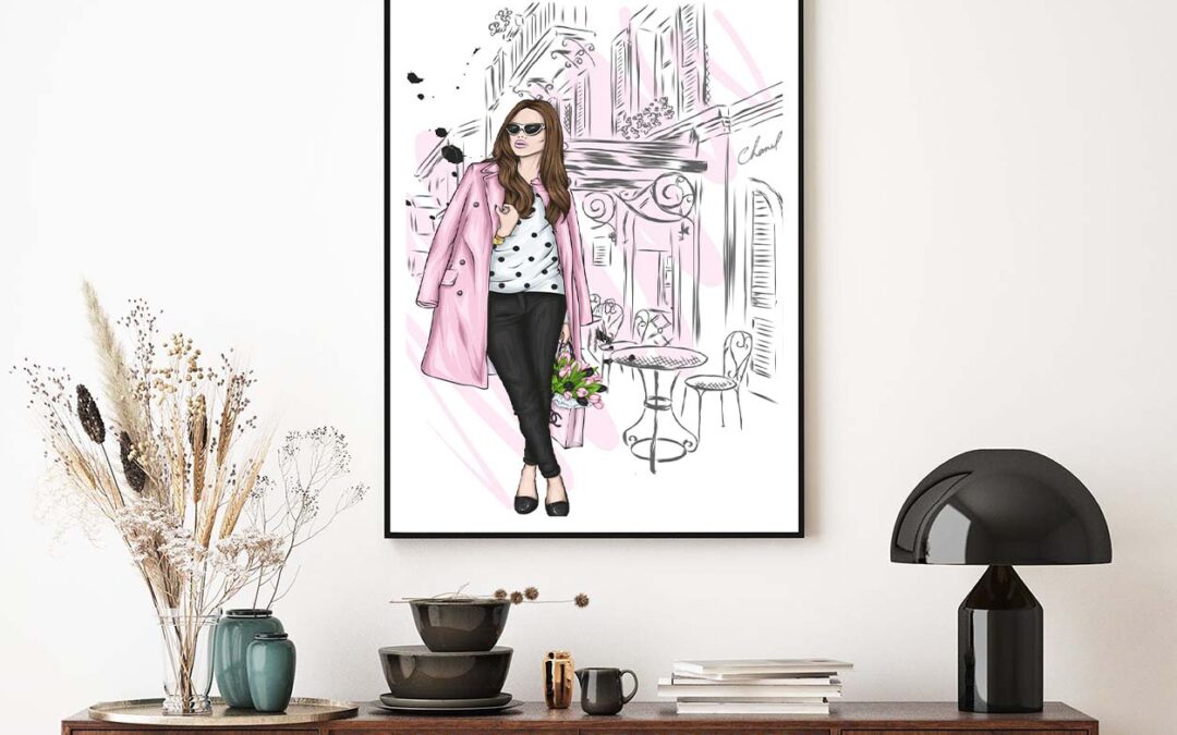 Modern Fashion Store with Girl Design Home Decor Premium Quality Poster Print Choose Your Sizes