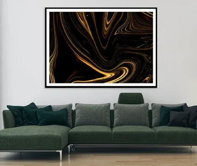 Gold Liquid Marble Abstract Design Home Decor Premium Quality Poster Print Choose Your Sizes