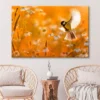 Little Bird Yellow Tit Flies Over a Field Wall Art Decor 100% Australian Made
