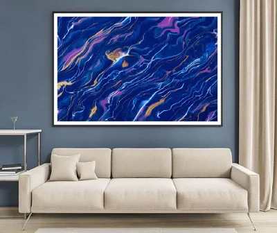 Blue Purple & Pink Fluid Abstract Design Home Decor Premium Quality Poster Print Choose Your Sizes