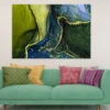 Green Blue & Gold Fluid Abstract Design Print 100% Australian Made - Image 2