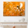 Little Bird Yellow Tit Flies Over a Field Wall Art Decor 100% Australian Made - Image 2
