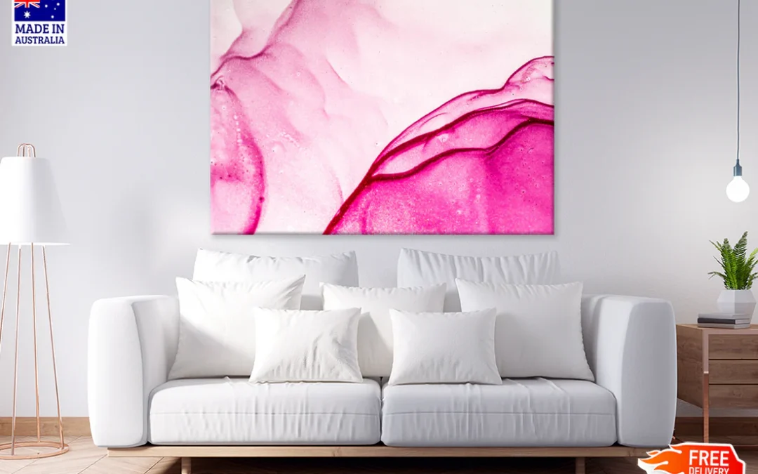 Pink & White Abstract Design Print 100% Australian Made