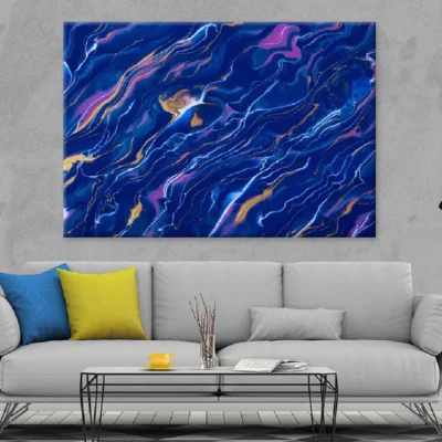 Blue Purple & Pink Fluid Abstract Design Print 100% Australian Made