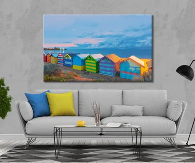 Stunning Box houses beach seashore Print 100% Australian Made