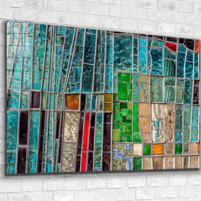 Abstract Stained Glass Print Tempered Glass Wall Art 100% Made in Australia Ready to Hang
