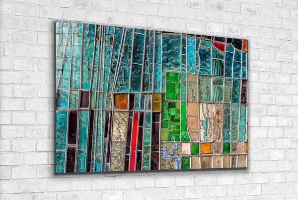 Abstract Stained Glass Print Tempered Glass Wall Art 100% Made in Australia Ready to Hang