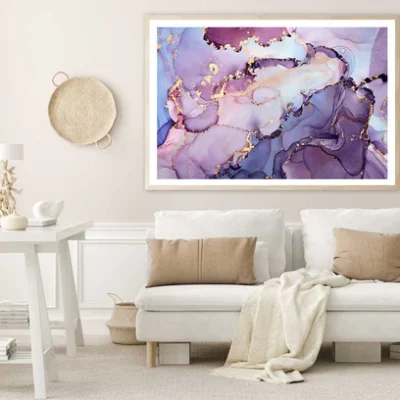 Purple Blue Pink & Gold Abstract Fluid Art Home Decor Premium Quality Poster Print Choose Your Sizes