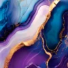 Mixture Of Blue And Purple Abstract Print 100% Australian Made - Image 2