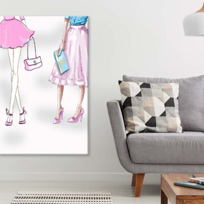 Modern Pink Ladies Fashion Art Print 100% Australian Made