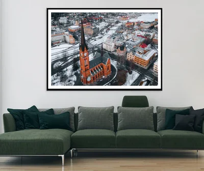 Gustav Adolf Church in Winter Home Decor Premium Quality Poster Print Choose Your Sizes