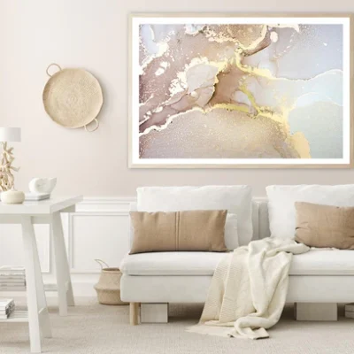 Gray Pink Gold Abstract Fluid Art Home Decor Premium Quality Poster Print Choose Your Sizes