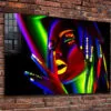Neon Woman Abstract Print Tempered Glass Wall Art 100% Made in Australia Ready to Hang